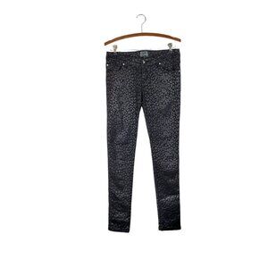 Tripp NYC Daang Goodman Skinny Jeans Black Animal Coated Goth Punk Size 7